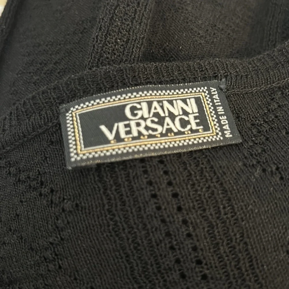Gianni Versace Black Lace Blouse Size Large
